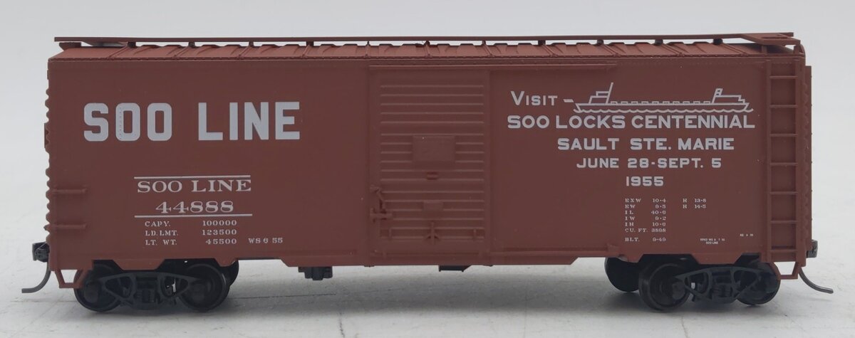 Accurail HO Scale Soo Line Oxide Red 40' Steel Boxcar #44888 NIB