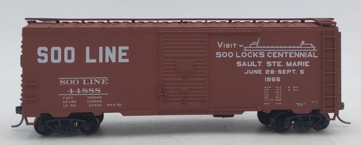 Accurail HO Scale Soo Line Oxide Red 40' Steel Boxcar #44888 NIB