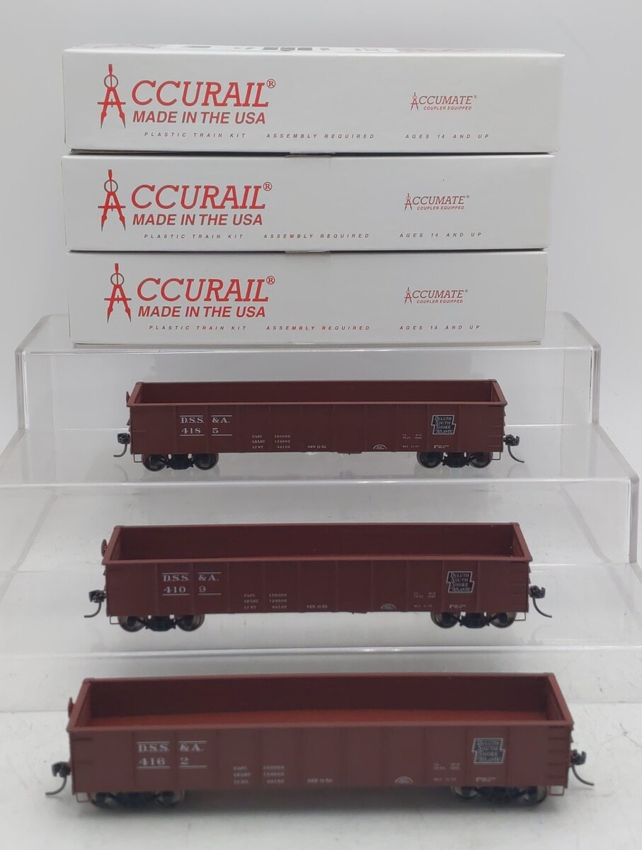 Accurail 37694 HO Duluth South Shore and Atlantic 41' Steel Gondola (Set of 3) NIB