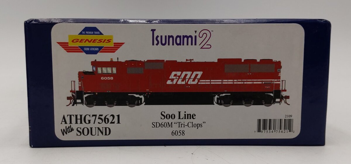 Athearn G75521 HO SOO Line SD60M Tri-Clops Diesel Locomotive #6058 w/ Sound EX/Box