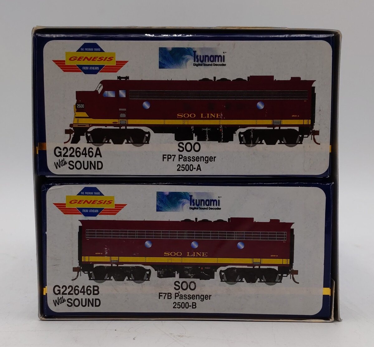 Athearn G22646 HO Soo Line (Passenger) FP7A/F7B wDCC & Sound, #2500A/B LN/Box