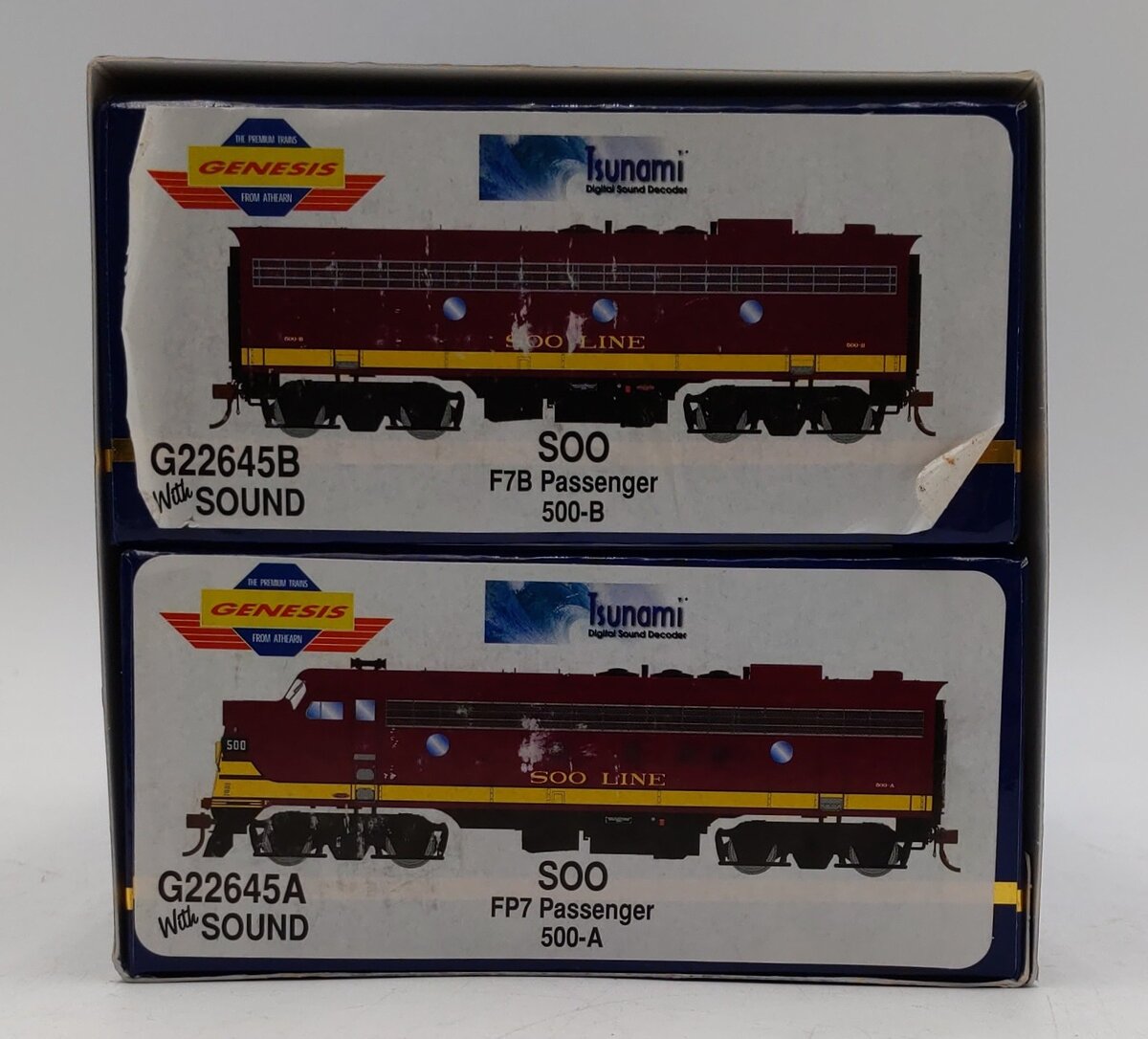 Athearn 22645 HO SOO Line FP7A/F7B with DCC & Sound Passenger ##500A/B LN/Box