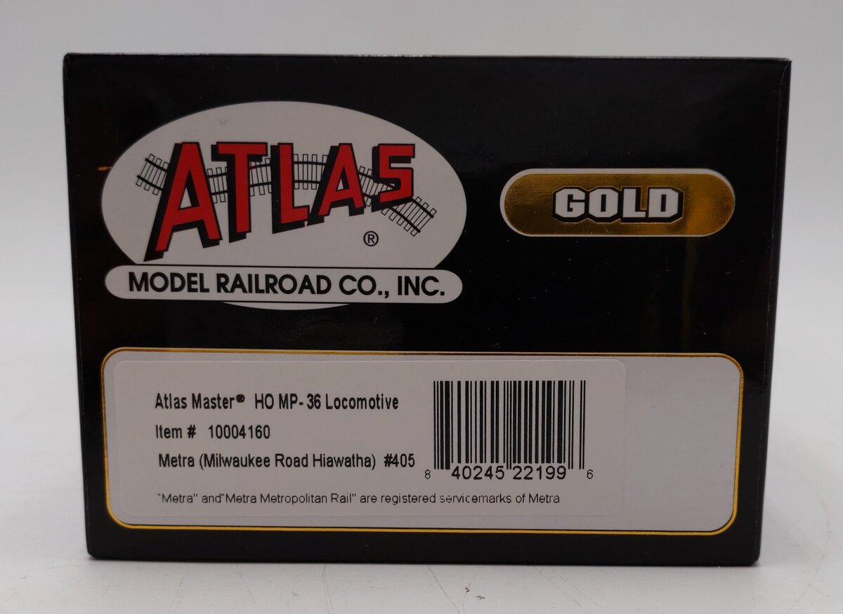 Atlas 10004160 HO Metra Gold MP-36 Diesel Locomotive #405 LN/Box