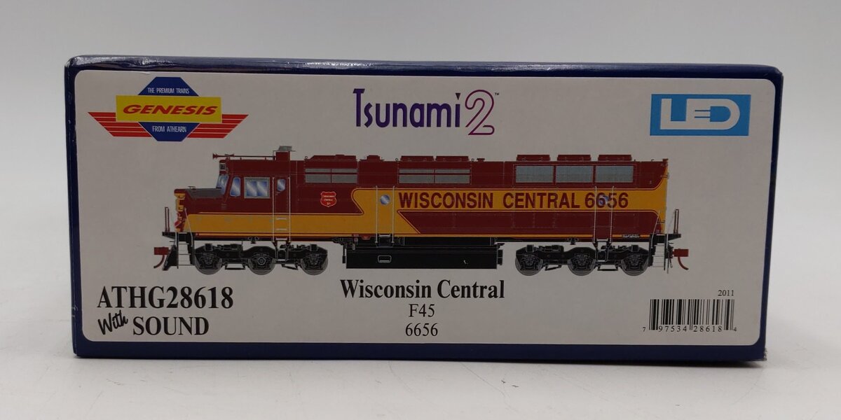 Athearn G28618 HO Wisconsin Central F45 Diesel Locomotive #6656 w/DCC & Sound LN/Box