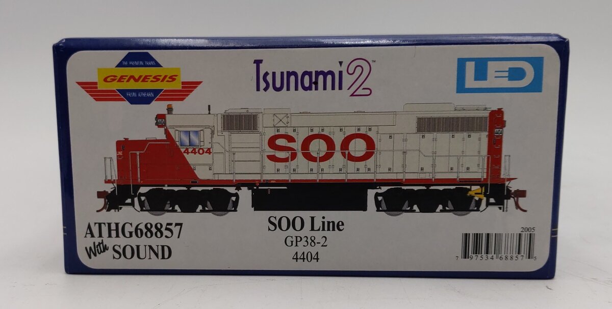 Athearn G68857 HO Scale SOO GP38-2 Diesel Locomotive #4404 w/DCC & Sound LN/Box
