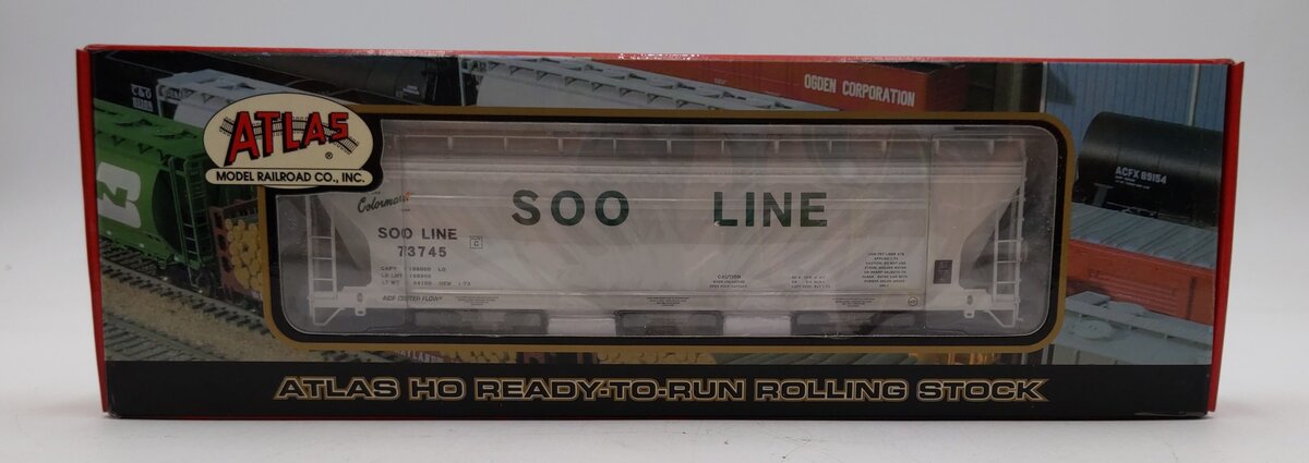Atlas SLHS-2 HO Scale SOO Line 4650 3-Bay Centerflow Hopper Car #73745 MT/Box