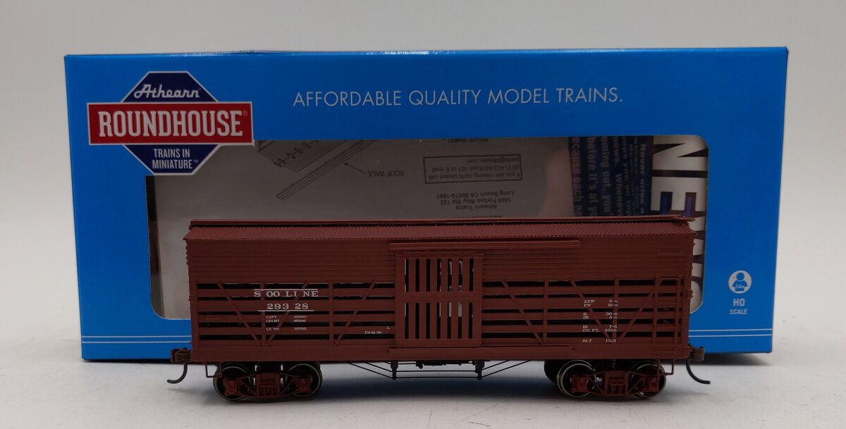 Roundhouse 85780 HO Soo Line 36' Old Time Stock Car #29328 LN/Box