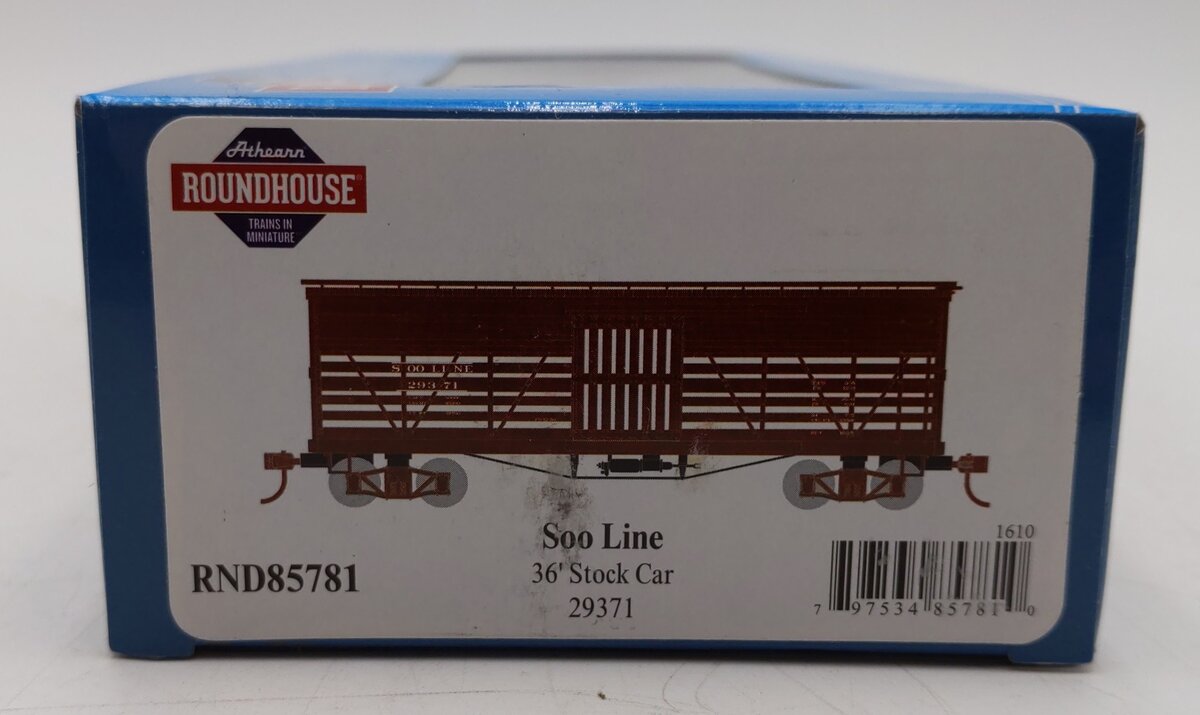 Roundhouse 85781 HO Soo Line 36' Old Time Stock Car #29371 LN/Box