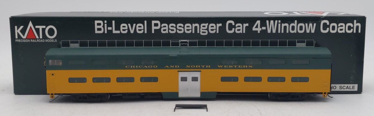 Kato 35-6032 HO Scale CNW Bi-Level 4 Window Passenger Coach Car EX/Box