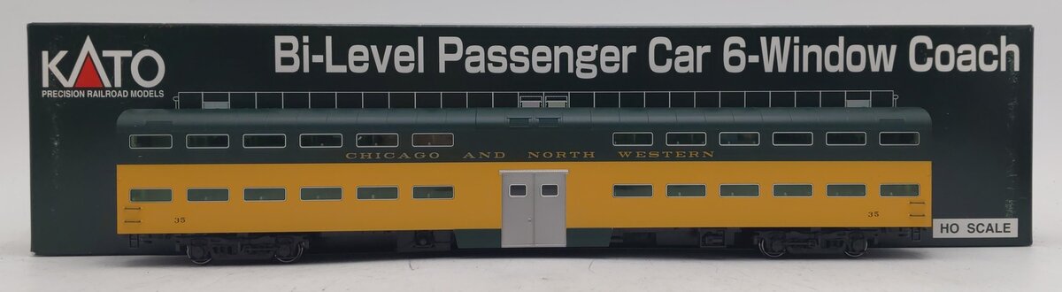 Kato 35-6041 HO Scale C&NW 6-Window Coach Car #35 EX/Box