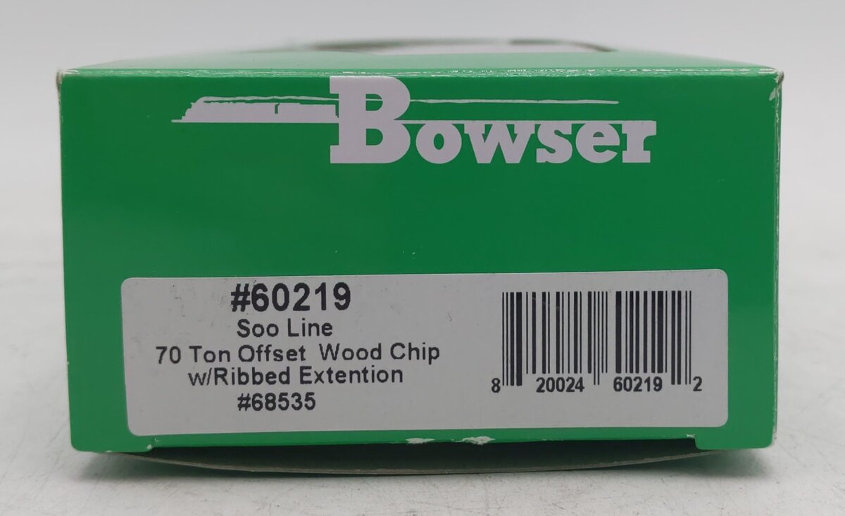 Bowser 60219 HO SOO Line 70 Ton Wood Chip Hopper Car #68535 w/ Ribbed Extension EX/Box