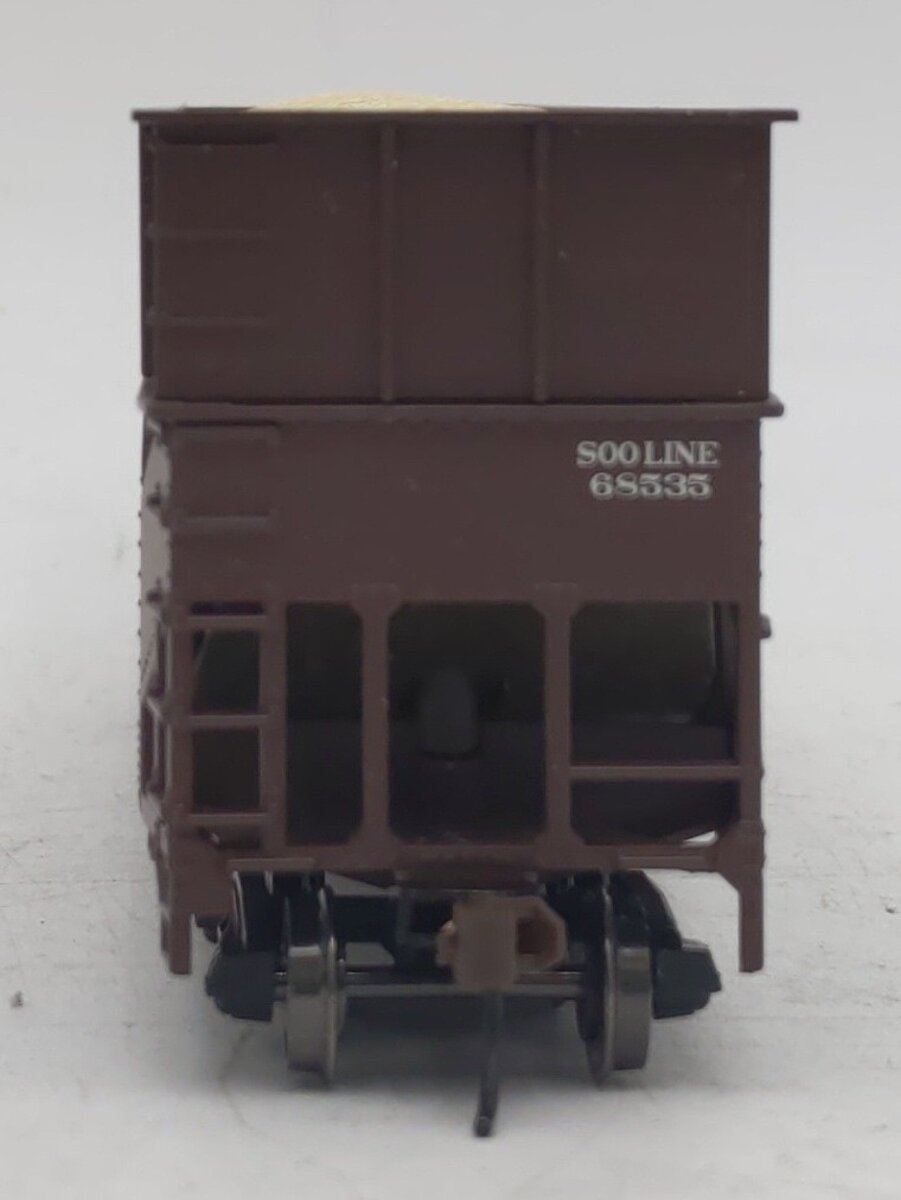 Bowser 60219 HO SOO Line 70 Ton Wood Chip Hopper Car #68535 w/ Ribbed Extension EX/Box