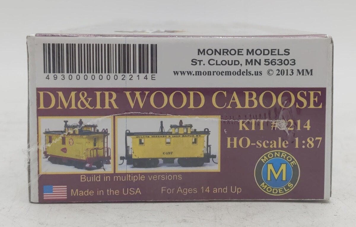 Monroe Models 2214 HO Scale DM&IR Wood Caboose Kit #2214 MT/Box