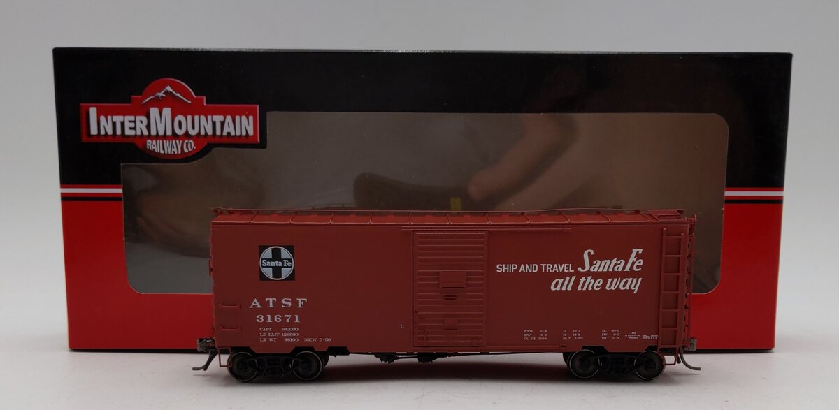 InterMountain 45430-02 HO Scale 40' PS-1 Single Door Boxcar ATSF GCL #31671 LN/Box