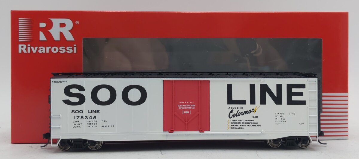Rivarossi HR6364 HO Soo Line 50ft Boxcar with Plug Door and Roofwalk #178345