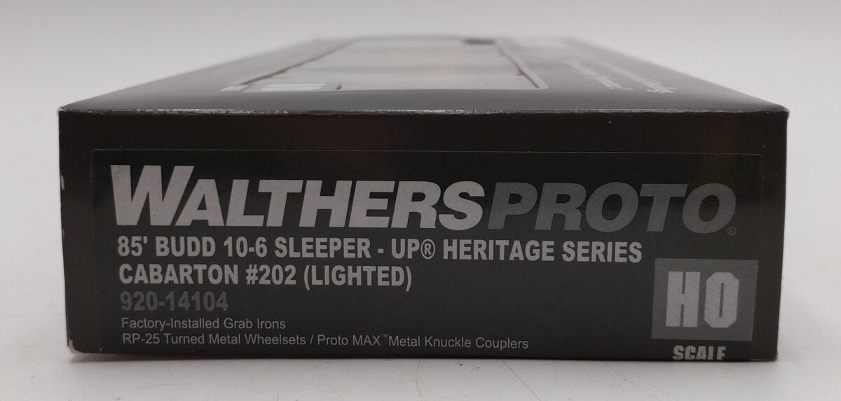Walthers 920-14104 HO Union Pacific Cabarton Early Lighted 85' Budd 10-6 Sleeper LN/Box