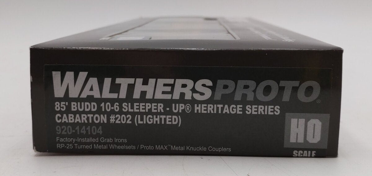 Walthers 920-14104 HO Union Pacific Cabarton Early Lighted 85' Budd 10-6 Sleeper LN/Box