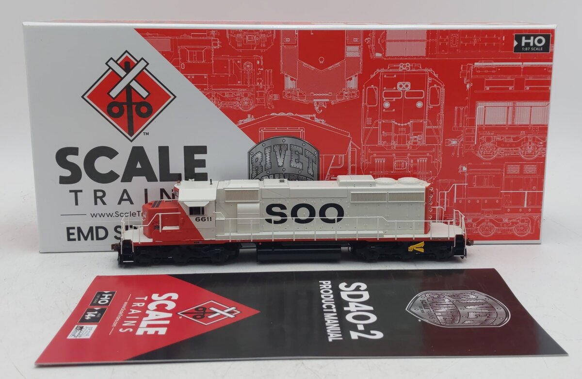 Scale Trains HO Scale SXT38835 SOO Line EMD SD40-2 #6611 w/DCC&Sound NIB