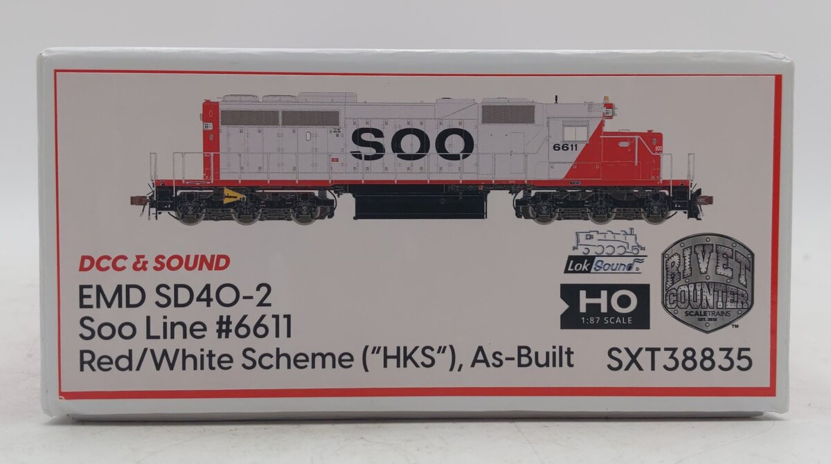 Scale Trains HO Scale SXT38835 SOO Line EMD SD40-2 #6611 w/DCC&Sound NIB