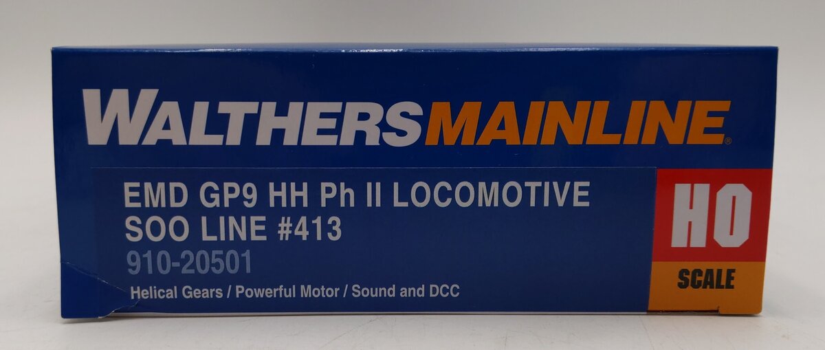 Walthers 910-20501 HO SOO EMD GP9 Diesel Locomotive Ph. II w/ Sound & DCC #413 LN/Box