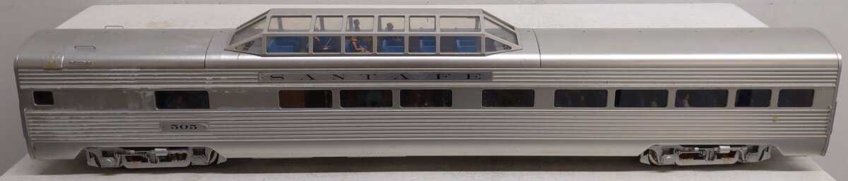 USA Trains R31007 Santa Fe Aluminum Vista Dome Car #505 VG