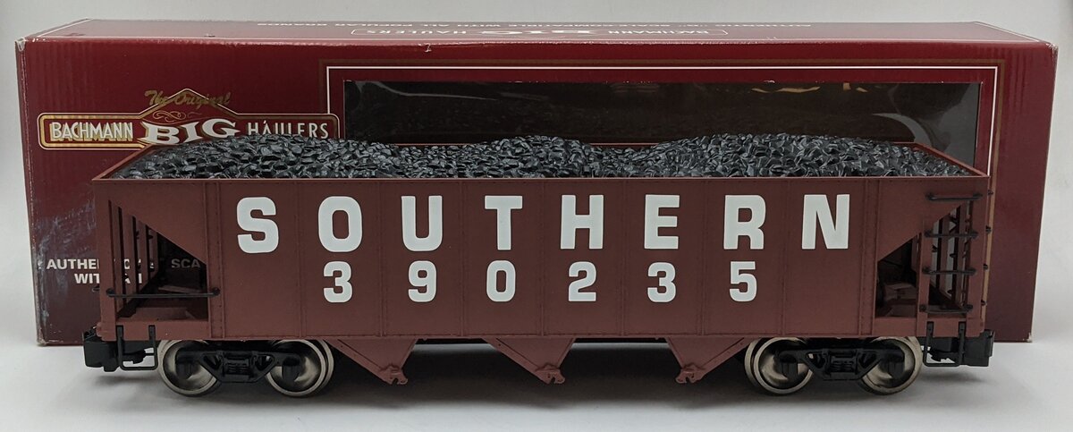Bachmann 98204 G Southern 3 Bay Hopper with Coal Load #390235 (Metal Wheels) NIB