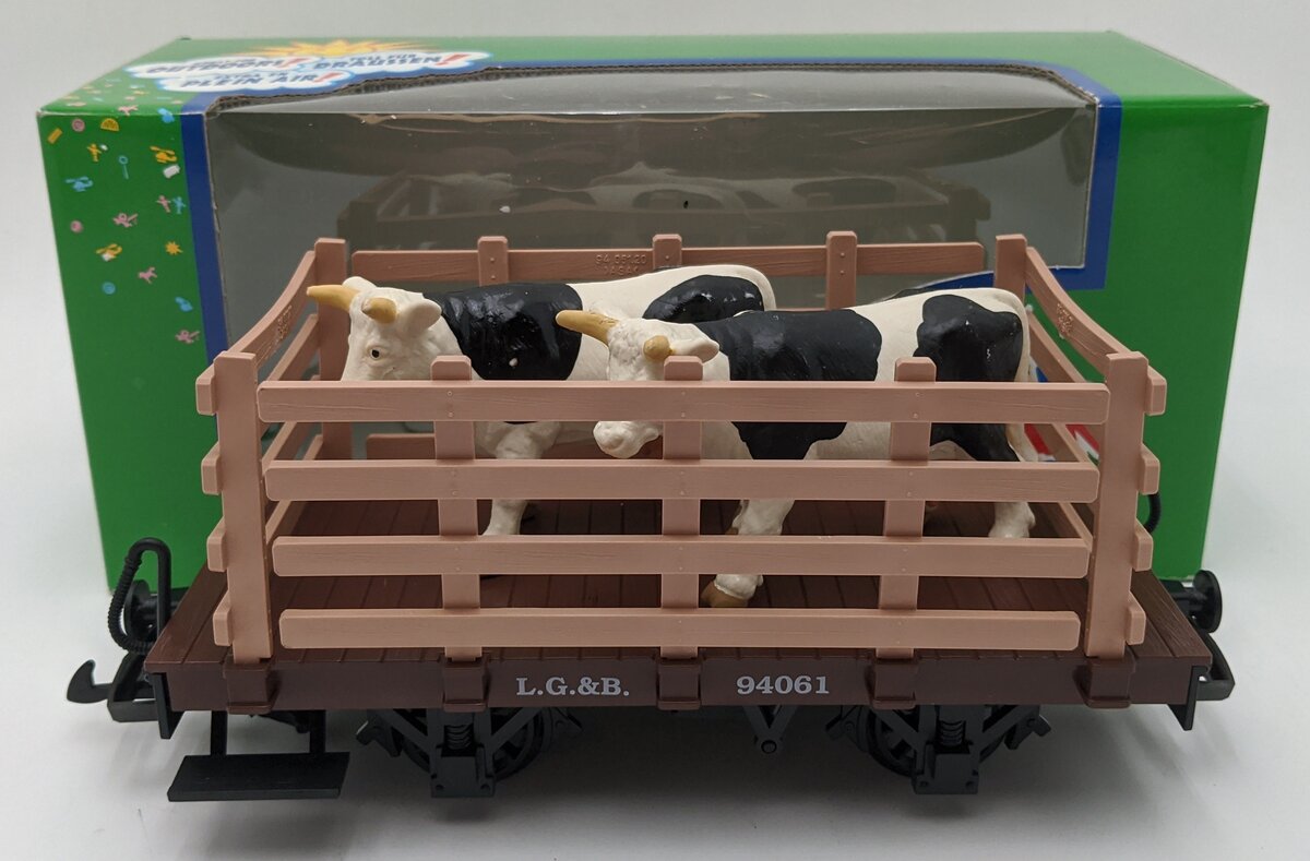 LGB G Scale 94061 LGB Cattle Flat Car #94061 EX/Box
