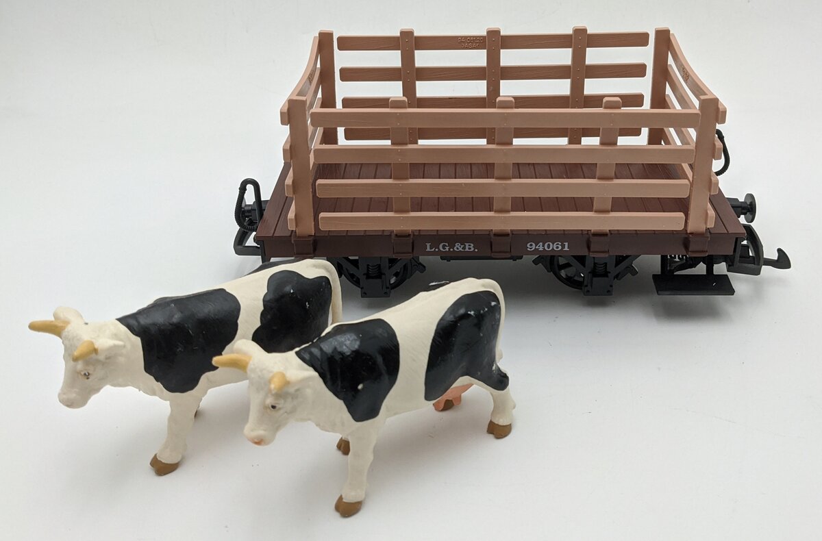LGB G Scale 94061 LGB Cattle Flat Car #94061 EX/Box