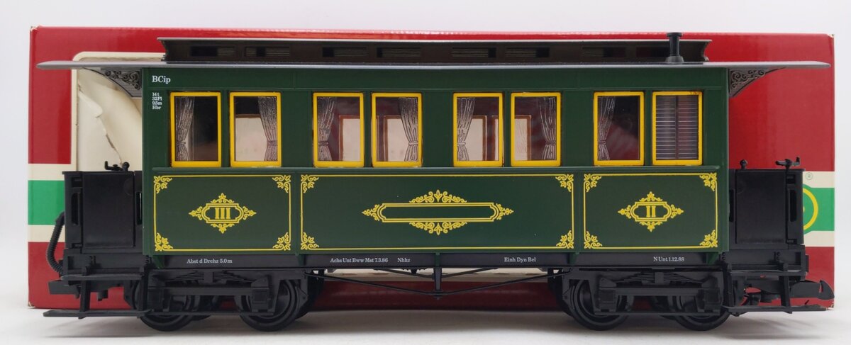 LGB 3060 G Scale Green 8-Wheel Passenger Car (No Lights) EX/Box