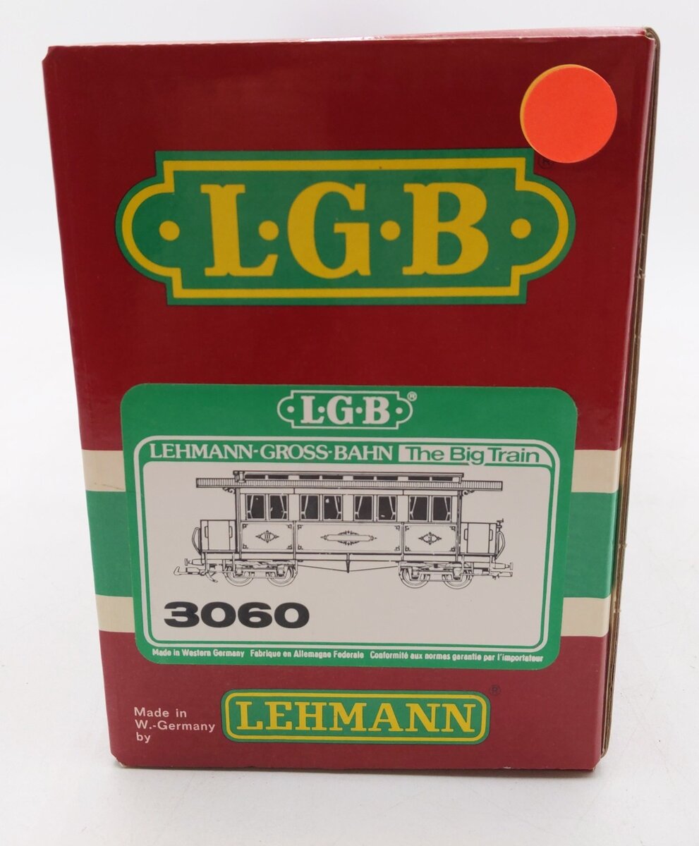 LGB 3060 G Scale Green 8-Wheel Passenger Car (No Lights) EX/Box