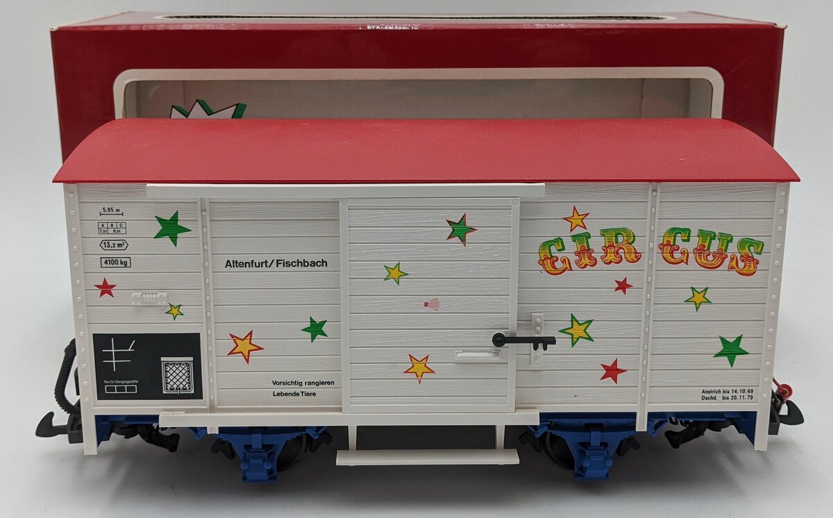 LGB 4136S G Scale Circus Sound Car w/Sound & Metal Wheels EX/Box