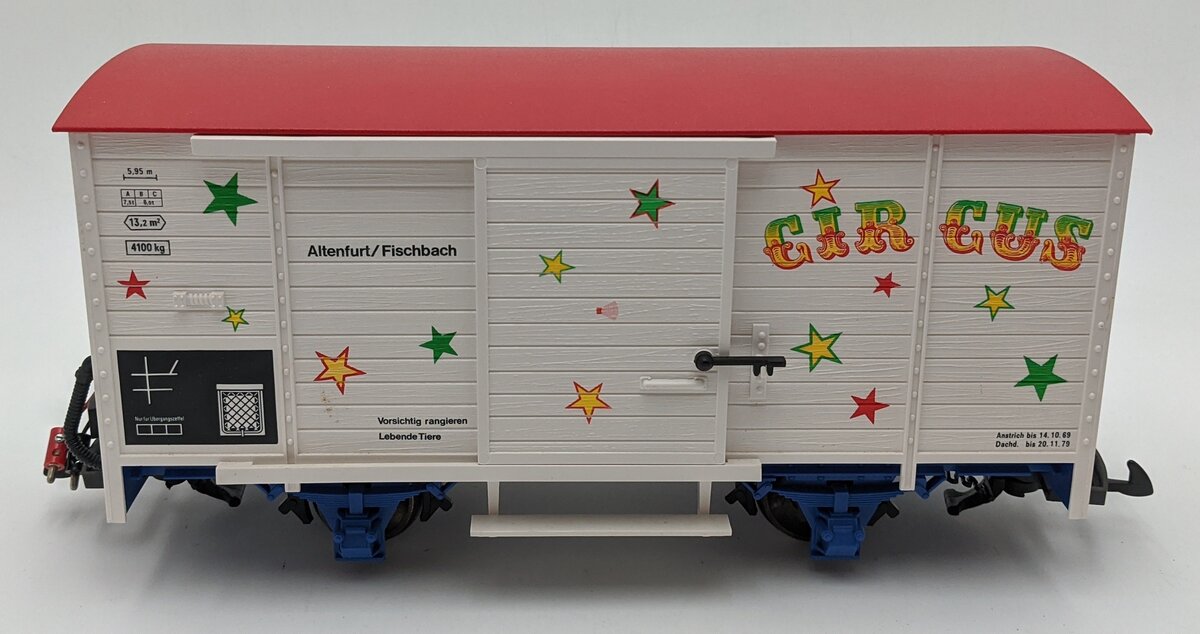 LGB 4136S G Scale Circus Sound Car w/Sound & Metal Wheels EX/Box