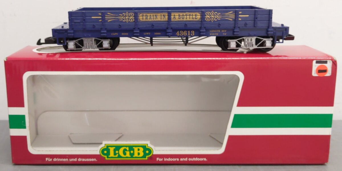 LGB 43613 G Scale Train In a Bottle Flatcar EX/Box