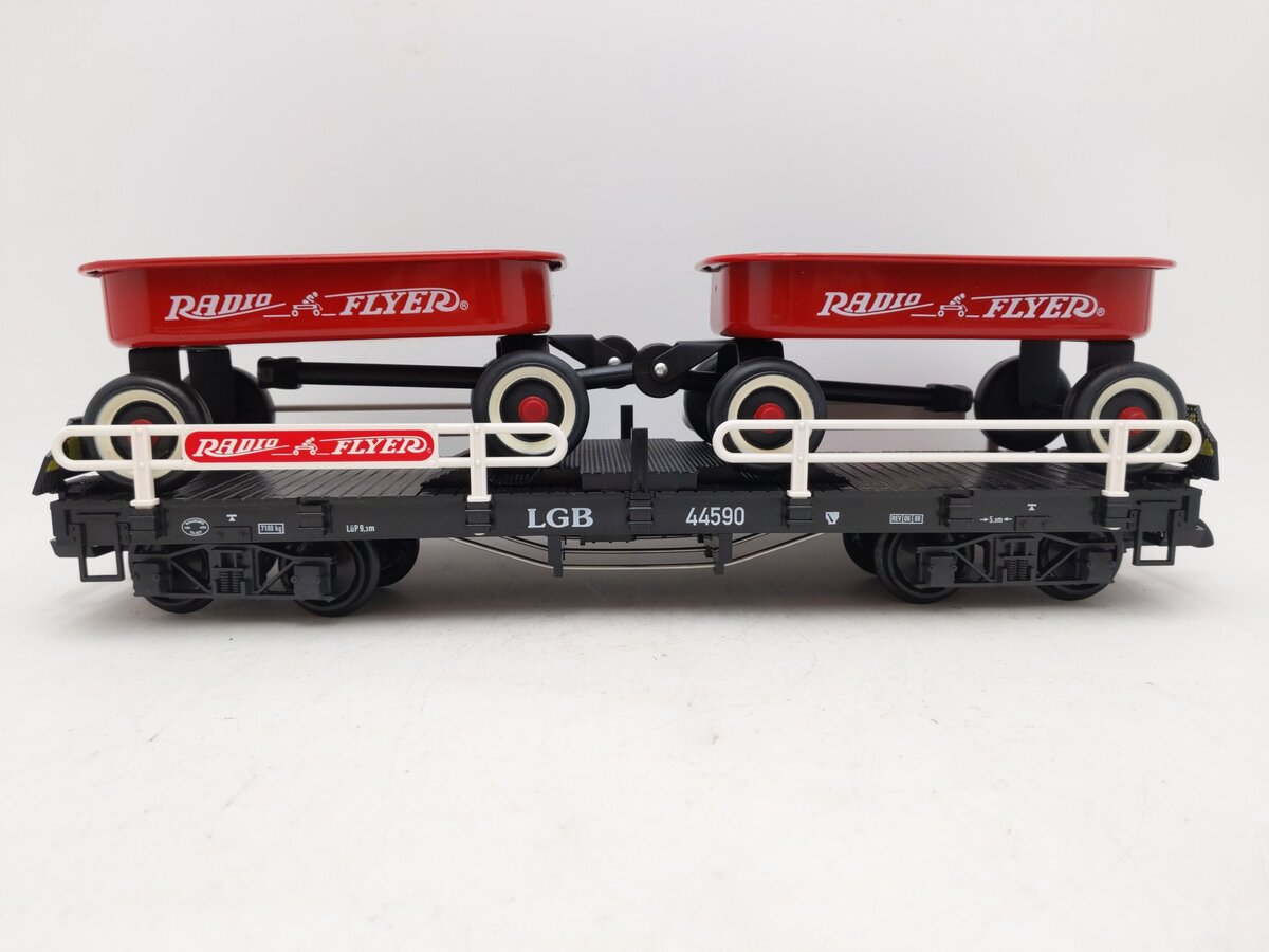LGB 44590 G Scale Radio Flyer Wagon Flatcar #44590 EX/Box