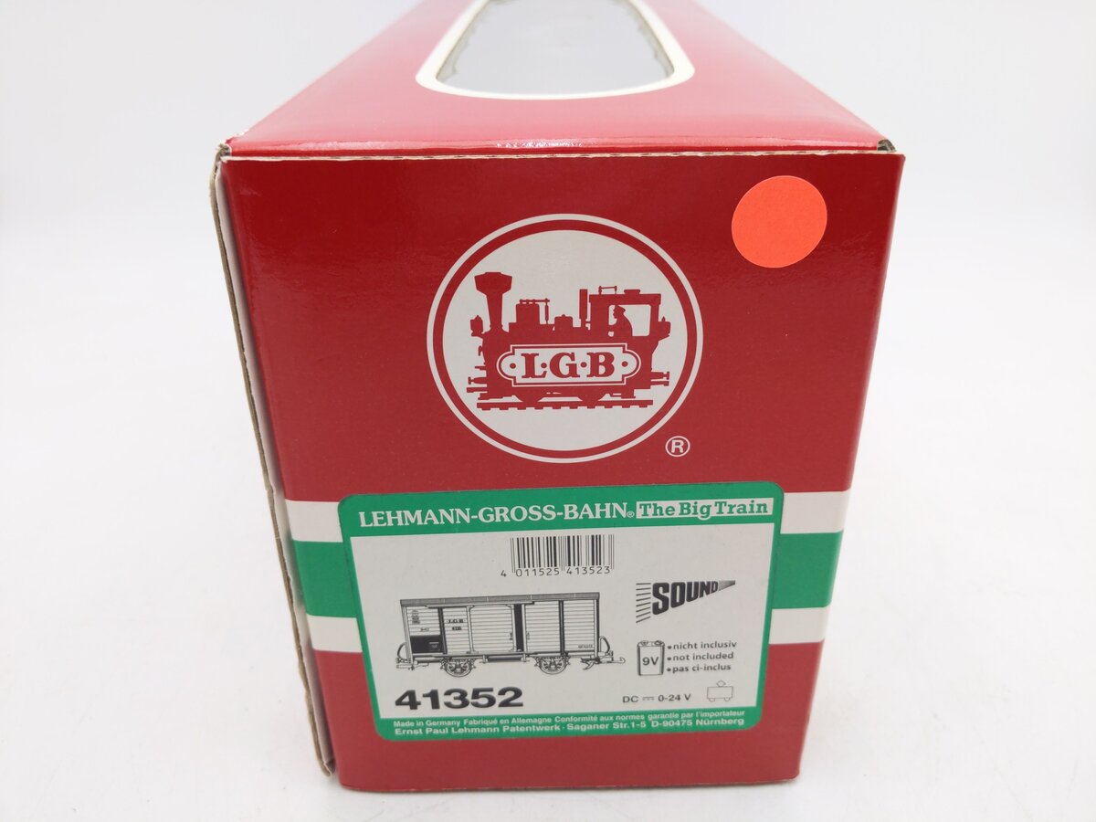 LGB 41352 G Gauge Steam Sound Boxcar EX/Box