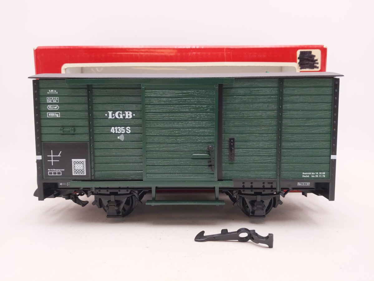 LGB 41352 G Gauge Steam Sound Boxcar EX/Box