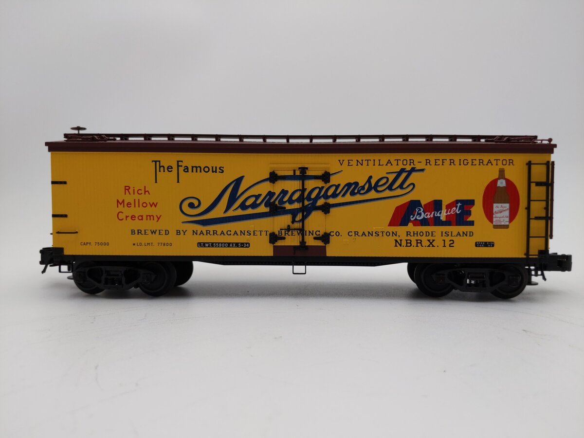 Atlas 7722-2 O Gauge Narragansett Banquet Ale 40' Woodside Reefer #12 - EX