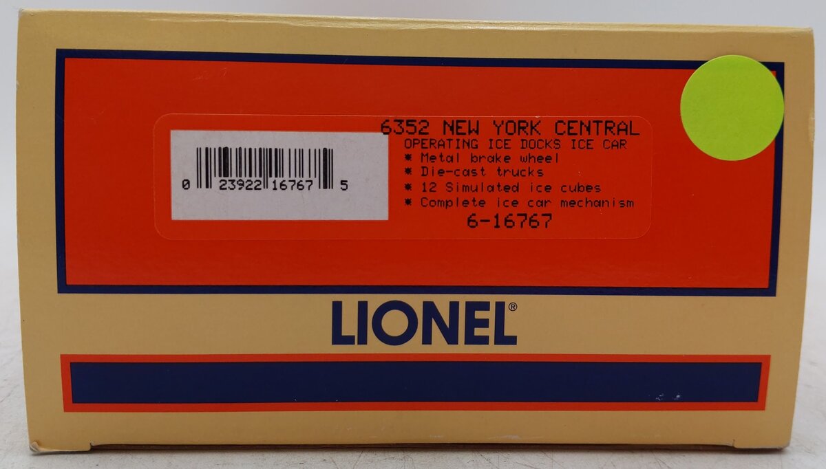 Lionel 6-16767 O Gauge New York Central Ice Docks Operating Ice Car #6352 EX/Box