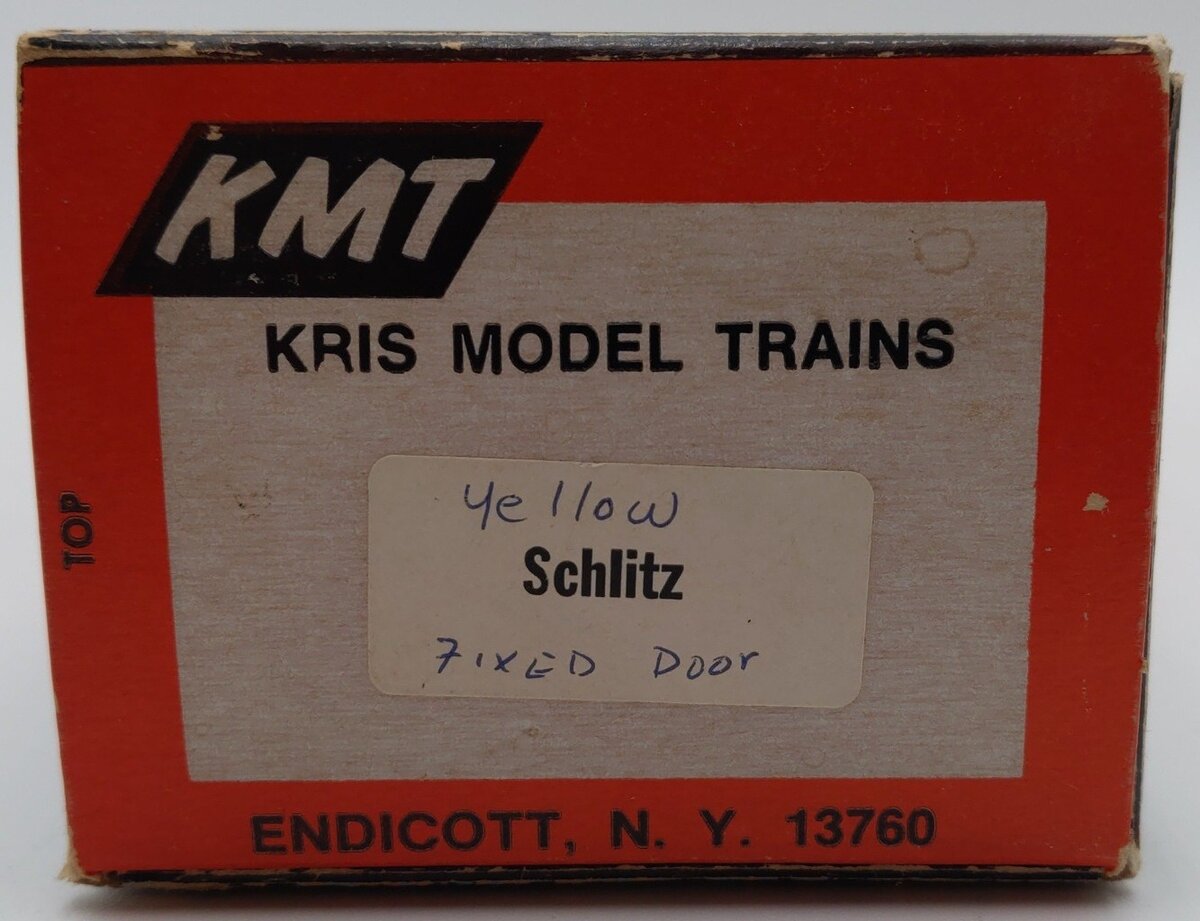 KMT 684 O Gauge Schlitz Yellow Box Car VG/Box