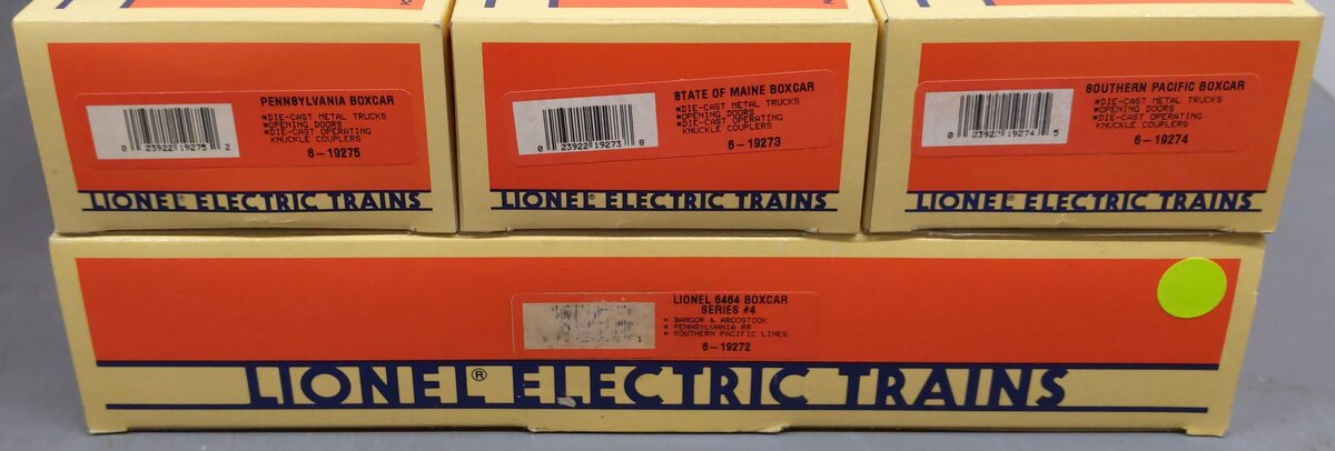 Lionel 6-19272 O Gauge 6464 Boxcars Series 3-Car Set #4 EX/Box