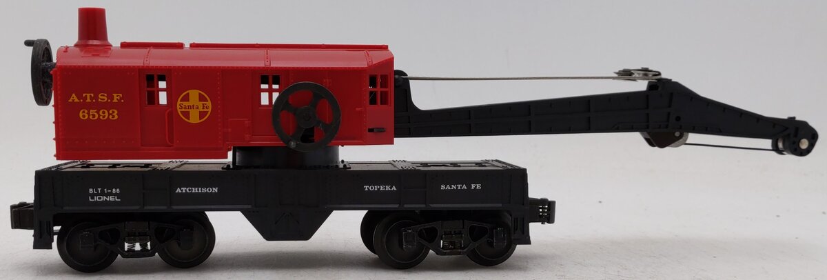 Lionel 6-6593 O AT&SF Crane Car EX/Box