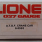 Lionel 6-6593 O AT&SF Crane Car EX/Box
