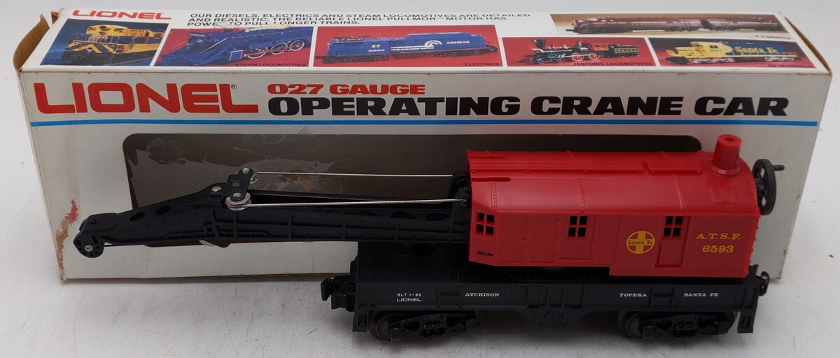 Lionel 6-6593 O AT&SF Crane Car EX/Box