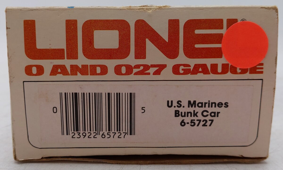 Lionel 6-5727 O Gauge US Marines Bunk Car EX/Box