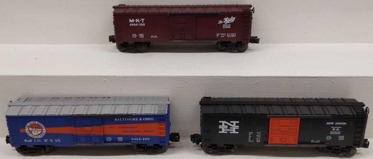 Lionel 6-19292 O Gauge B&O 6464 Boxcar Series Vl (Set of 3) EX/Box