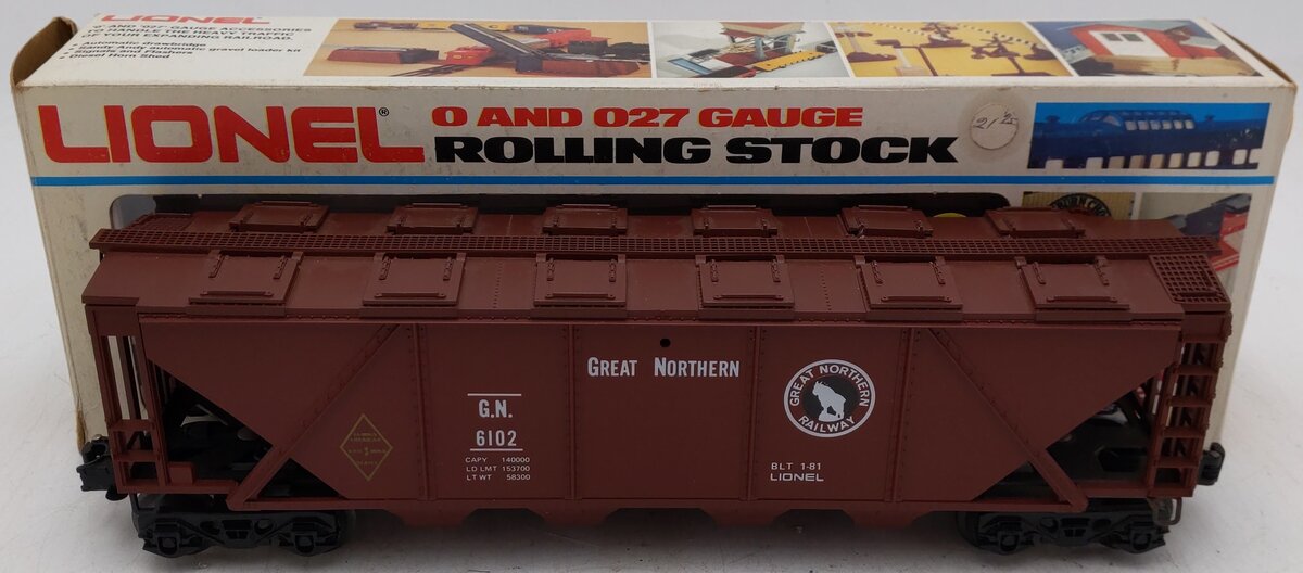 Lionel 6-6102 O Gauge Great Northern 4-Bay Covered Hopper EX/Box