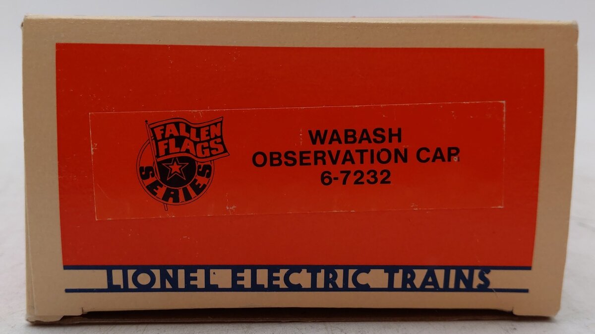 Lionel 6-7232 O Gauge Wabash "City of Wabash" Observation Car #7232 (FF #1) EX/Box