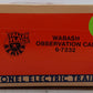 Lionel 6-7232 O Gauge Wabash "City of Wabash" Observation Car #7232 (FF #1) EX/Box