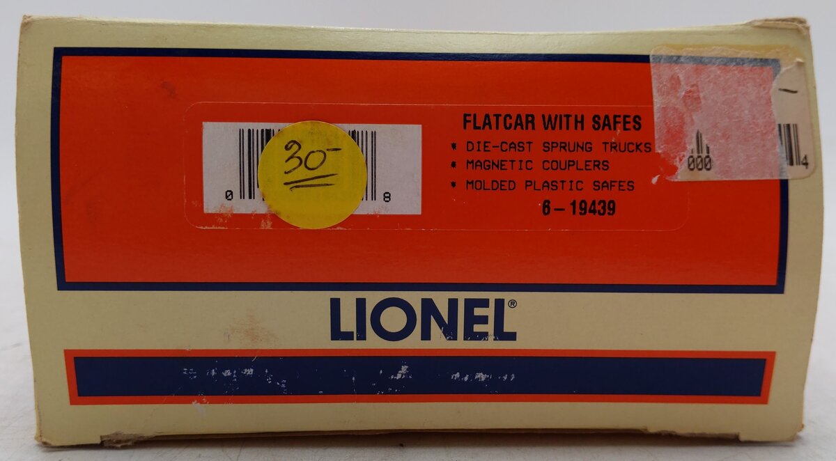 Lionel 6-19439 O Gauge Lionelville Safe Co. Flatcar with Safe Load EX/Box
