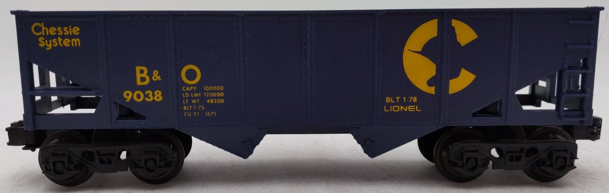 Lionel 6-9038 O Gauge Chessie Short 2-Bay Hopper Car #9038 EX/Box